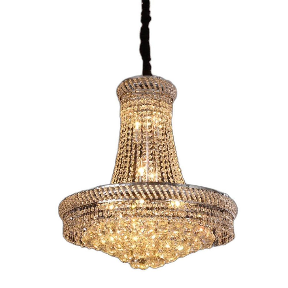 Homeroots Contemporary White Faux Crystal Chandelier   475562