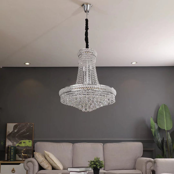 Homeroots Contemporary White Faux Crystal Chandelier   475562