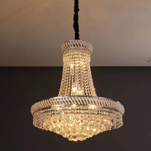 Homeroots Contemporary White Faux Crystal Chandelier   475562