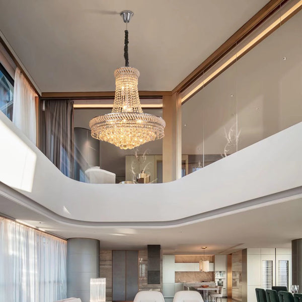 Homeroots Contemporary White Faux Crystal Chandelier   475562