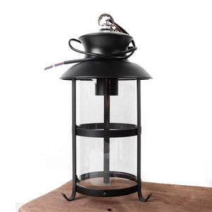 Homeroots Rustic Wood And Metal Three Light Hanging Lantern Chandelier   475564