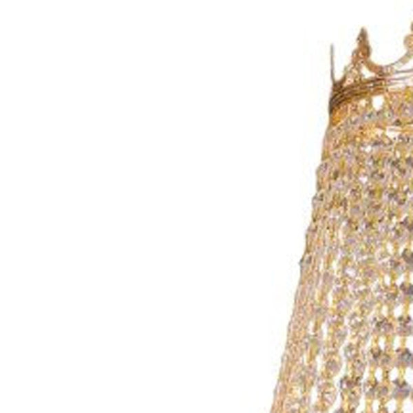 Homeroots Classy Glam Gold Faux Crystal Chandelier   475565