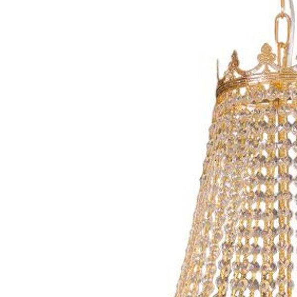 Homeroots Classy Glam Gold Faux Crystal Chandelier   475565
