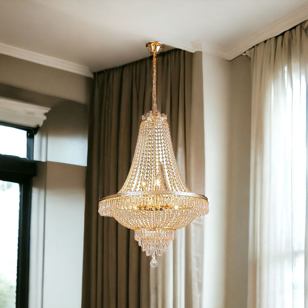 Homeroots Classy Glam Gold Faux Crystal Chandelier   475565