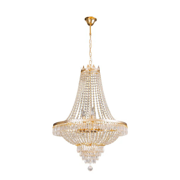 Homeroots Classy Glam Gold Faux Crystal Chandelier   475565