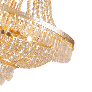 Homeroots Classy Glam Gold Faux Crystal Chandelier   475565