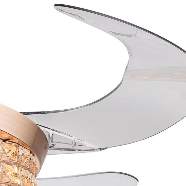 Homeroots Gold Art Deco Glam Chandelier And Retractable Fan  Metal 475571