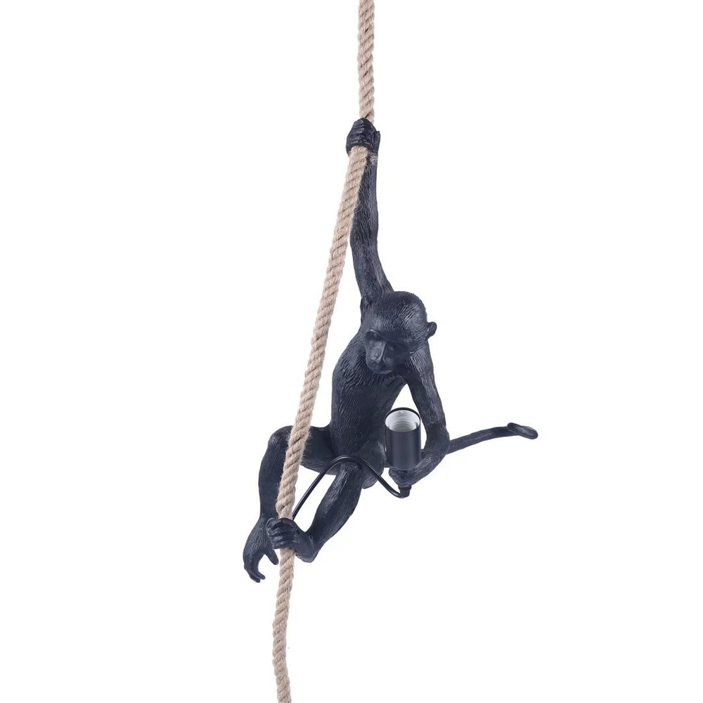 Homeroots Hanging Monkey On A Rope Pendant  Lamp   475573