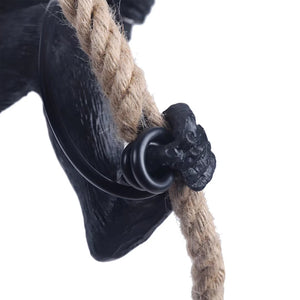 Homeroots Hanging Monkey On A Rope Pendant  Lamp   475573