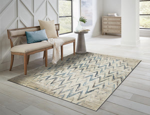 Homeroots 8' X 11' Ivory Chevron Area Rug  Polypropylene 475577