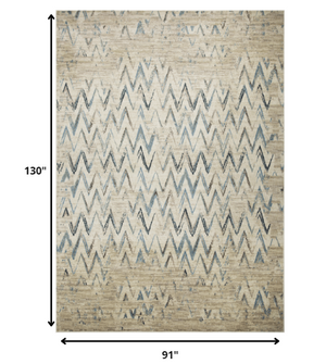 Homeroots 8' X 11' Ivory Chevron Area Rug  Polypropylene 475577