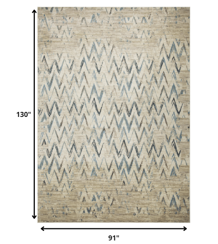 Homeroots 8' X 11' Ivory Chevron Area Rug  Polypropylene 475577