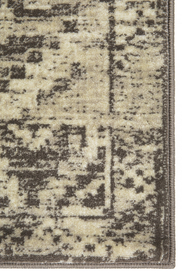 HomeRoots 5' Gray and Brown Abstract Area Rug – Modern Design, Durable, Stain-Resistant, Perfect for High-Traffic Areas 5' X 8' 475581
