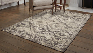 HomeRoots 5' Gray and Brown Abstract Area Rug – Modern Design, Durable, Stain-Resistant, Perfect for High-Traffic Areas 5' X 8' 475581
