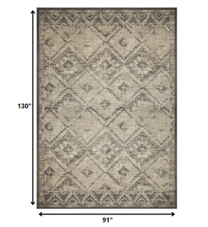 Homeroots 8' X 11' Gray Abstract Area Rug  Polypropylene 475582