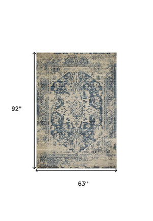 Homeroots 5' X 8' Ivory Oriental Area Rug  Polypropylene 475586