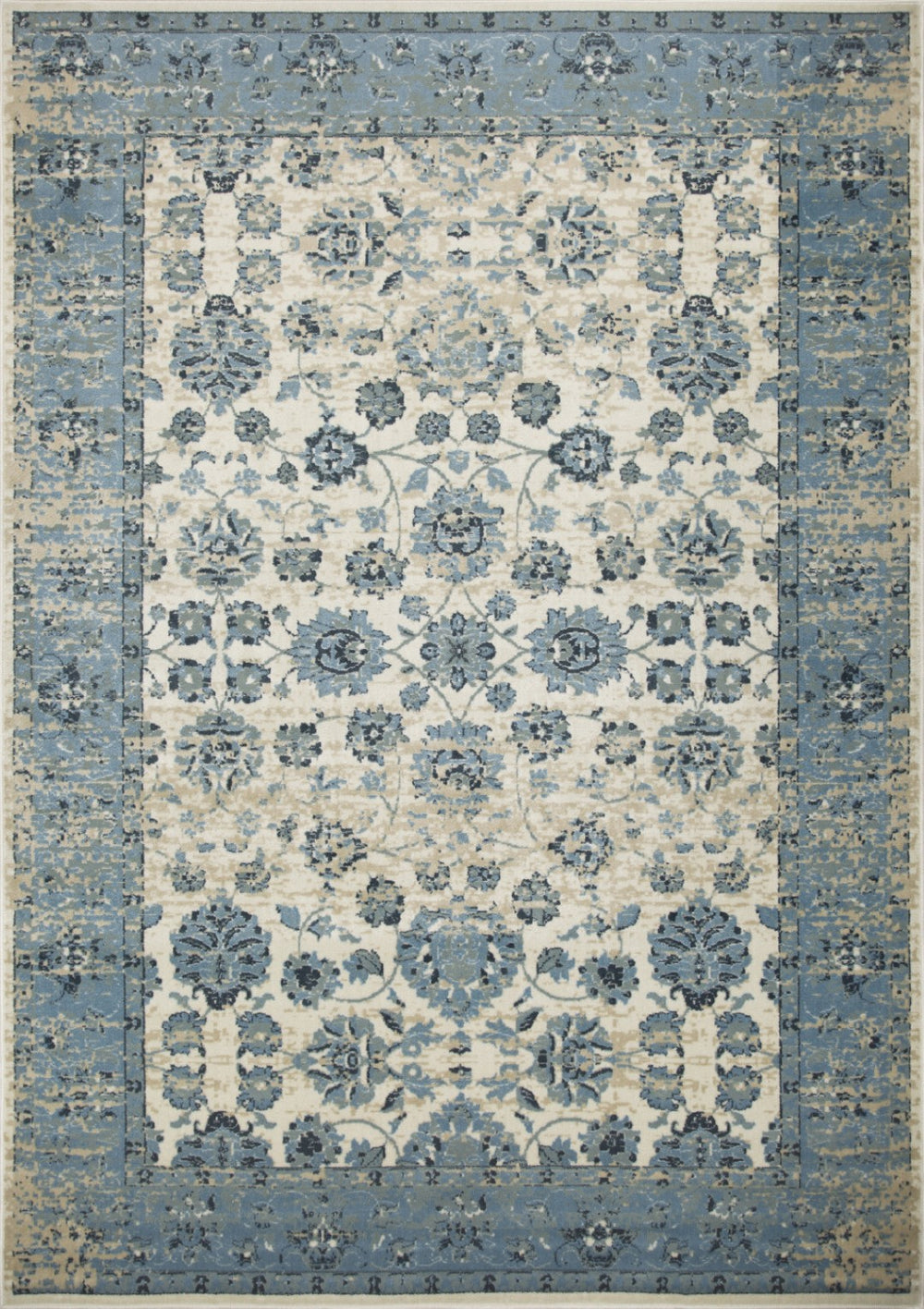 HomeRoots 8' Ivory and Sky Blue Oriental Area Rug – Timeless Elegance for Modern Living Spaces and Durability 8' X 11' 475592