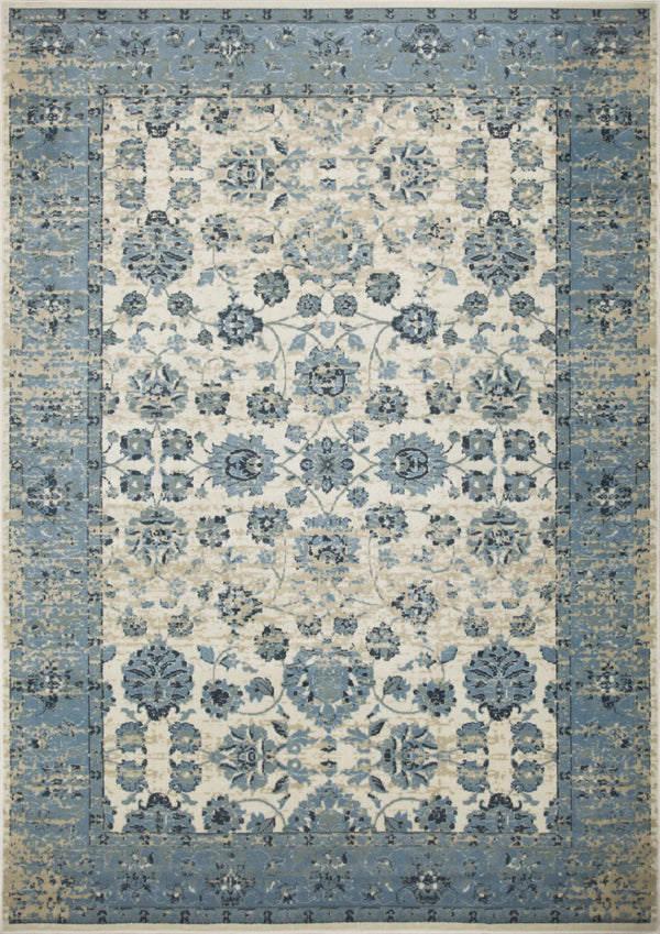 HomeRoots 8' Ivory and Sky Blue Oriental Area Rug – Timeless Elegance for Modern Living Spaces and Durability 8' X 11' 475592