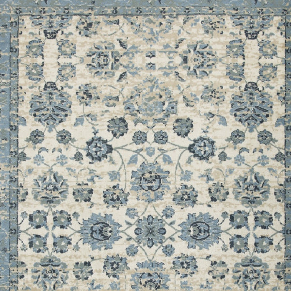 HomeRoots 8' Ivory and Sky Blue Oriental Area Rug – Timeless Elegance for Modern Living Spaces and Durability 8' X 11' 475592