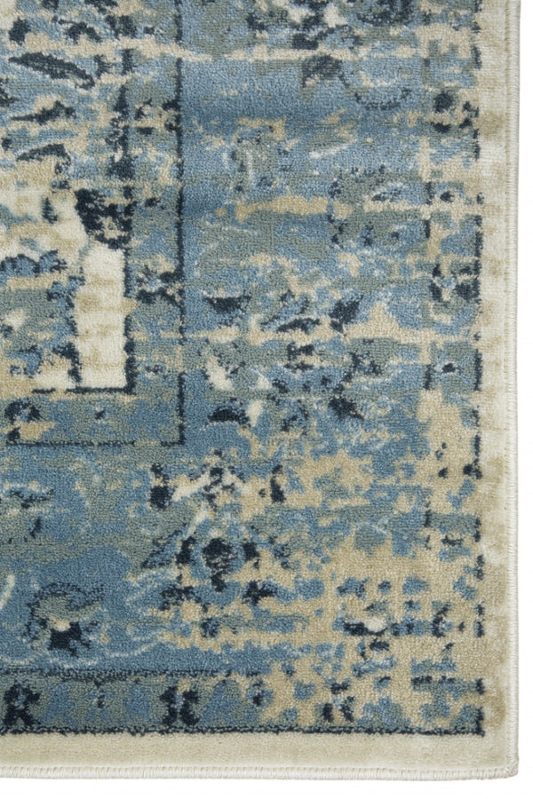 HomeRoots 8' Ivory and Sky Blue Oriental Area Rug – Timeless Elegance for Modern Living Spaces and Durability 8' X 11' 475592