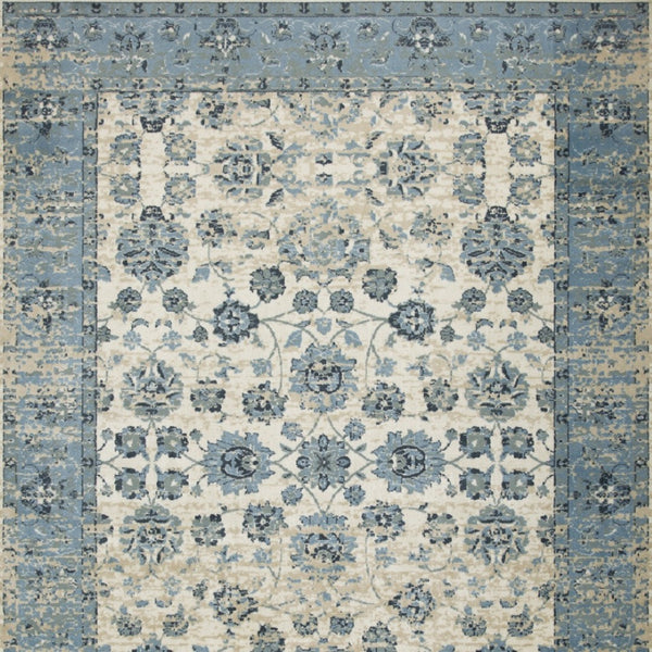 HomeRoots 8' Ivory and Sky Blue Oriental Area Rug – Timeless Elegance for Modern Living Spaces and Durability 8' X 11' 475592