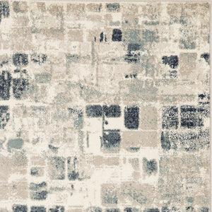 Homeroots 8' X 11' Blue And Beige Abstract Area Rug  Polypropylene 475597