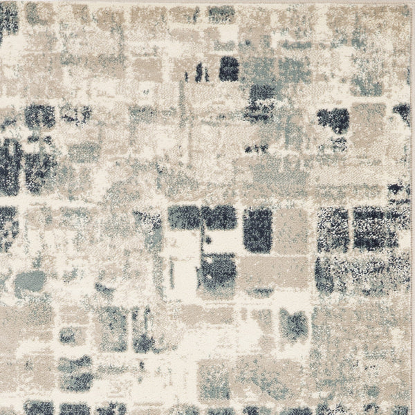 Homeroots 8' X 11' Blue And Beige Abstract Area Rug  Polypropylene 475597