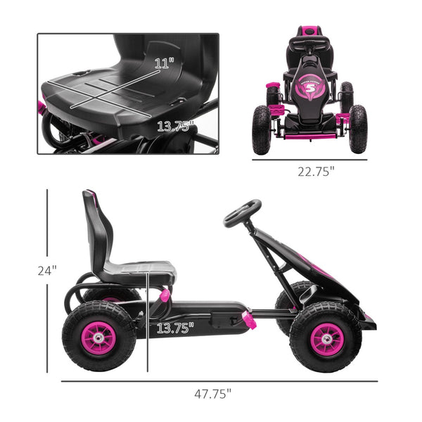 English Elm Aosom Youth Scooter Steel Frame Dual Caliper Brakes Inflatable Tire Kids Ride W2225P217462