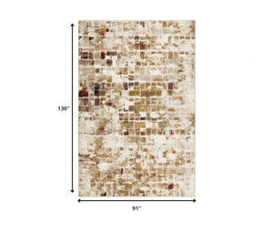 Homeroots 8' X 11' Natural Abstract Area Rug  Polypropylene 475602