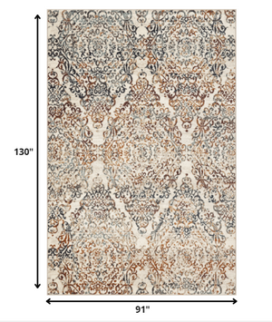 Homeroots 8' X 11' Ivory Oriental Area Rug  Polypropylene 475607