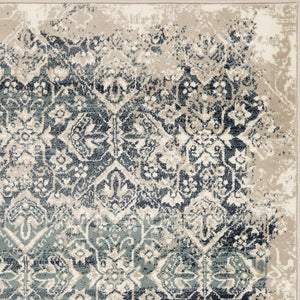 Homeroots 8' X 11' Ivory And Blue Oriental Area Rug  Polypropylene 475612