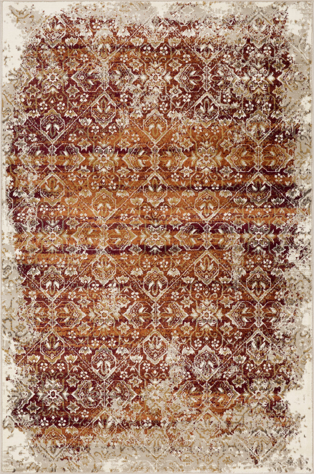 Homeroots 8' X 11' Rust Oriental Area Rug  Polypropylene 475617