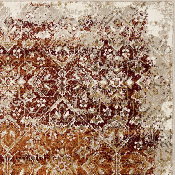 Homeroots 8' X 11' Rust Oriental Area Rug  Polypropylene 475617