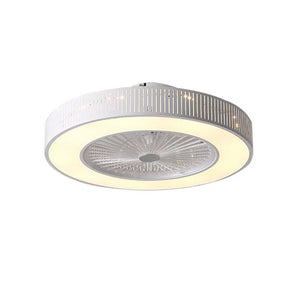 Homeroots Classy Ceiling Fan And Round Led Lamp  Metal 475621