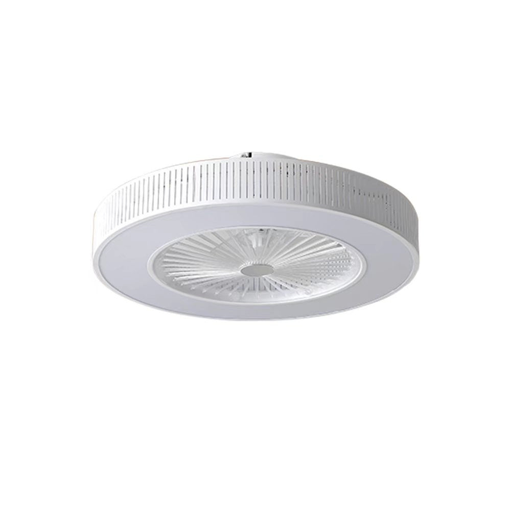 Homeroots Classy Ceiling Fan And Round Led Lamp  Metal 475621