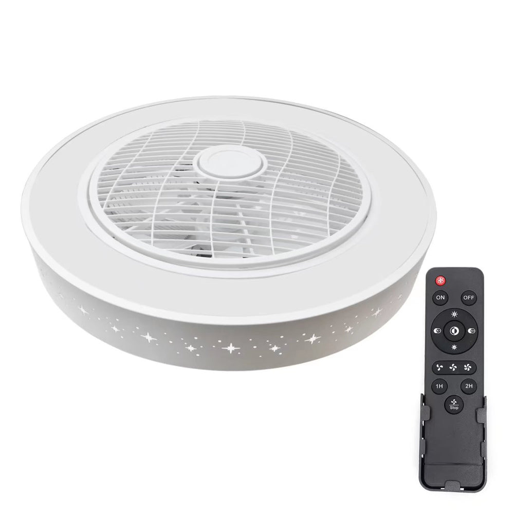 Homeroots Compact Ceiling Fan And Light With Star Detailing  Metal 475626