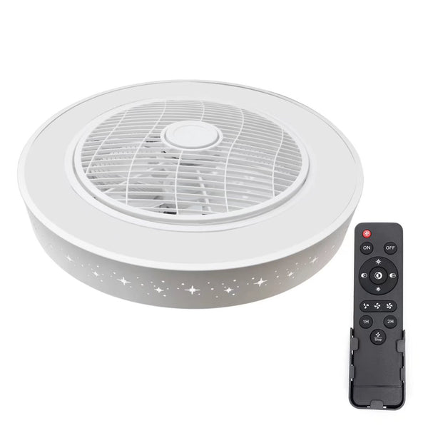 Homeroots Compact Ceiling Fan And Light With Star Detailing  Metal 475626