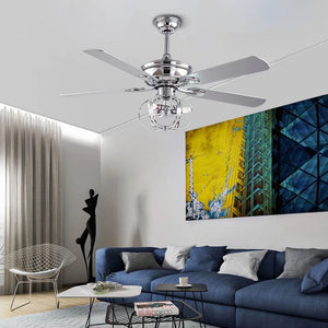 Homeroots Modern Metal Chandelier Ceiling Fan  Metal 475633