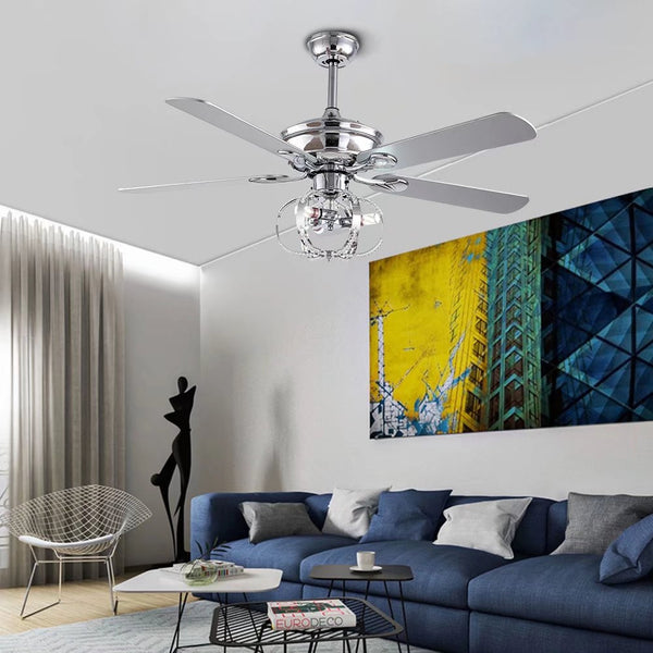 Homeroots Modern Metal Chandelier Ceiling Fan  Metal 475633