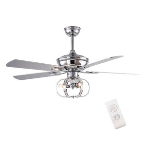 Homeroots Modern Metal Chandelier Ceiling Fan  Metal 475633