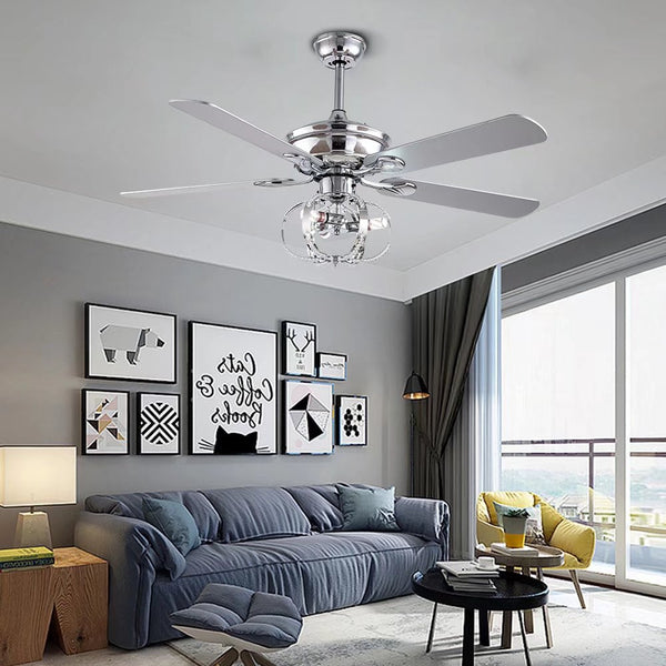 Homeroots Modern Metal Chandelier Ceiling Fan  Metal 475633