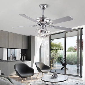Homeroots Modern Metal Chandelier Ceiling Fan  Metal 475633
