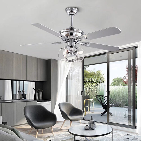 Homeroots Modern Metal Chandelier Ceiling Fan  Metal 475633