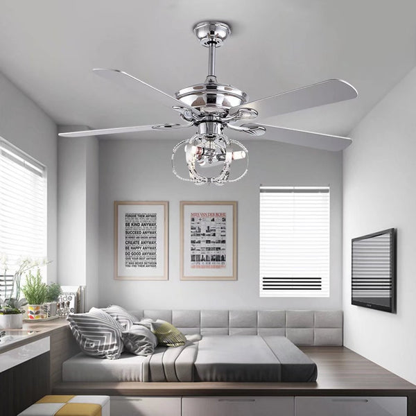 Homeroots Modern Metal Chandelier Ceiling Fan  Metal 475633
