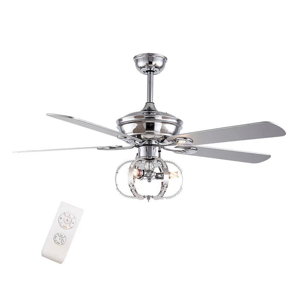 Homeroots Modern Metal Chandelier Ceiling Fan  Metal 475633
