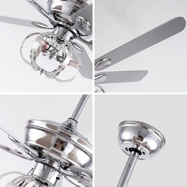 Homeroots Modern Metal Chandelier Ceiling Fan  Metal 475633