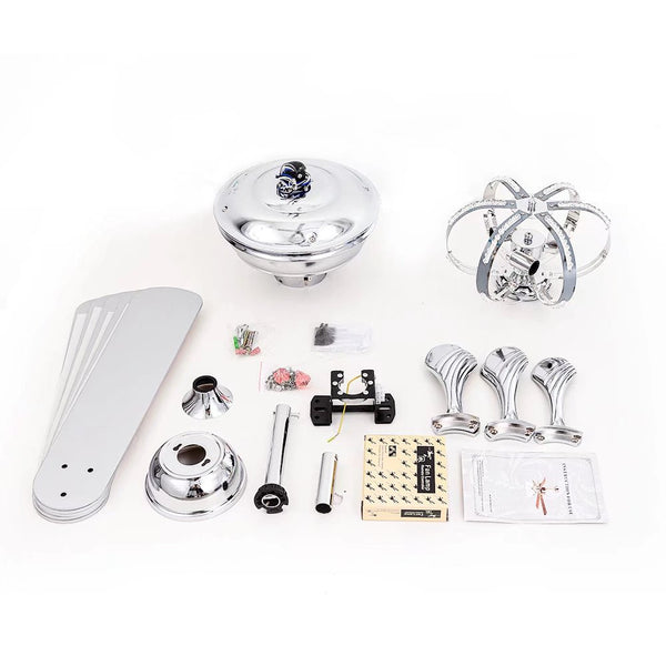 Homeroots Modern Metal Chandelier Ceiling Fan  Metal 475633