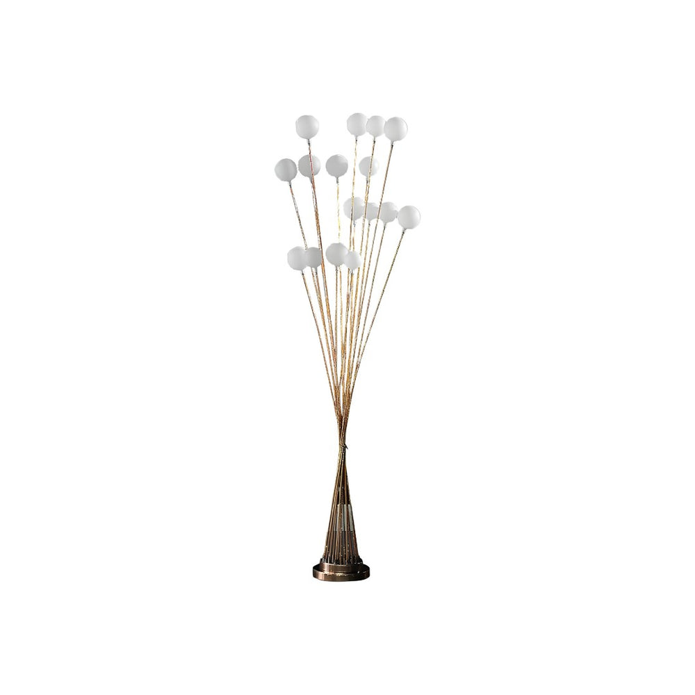 HomeRoots 62" Yellow 16 LED Novelty Floor Lamp - Modern Design with Frosted Orb Shades for Any Room 475641