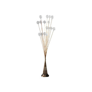 HomeRoots 62" Yellow 16 LED Novelty Floor Lamp - Modern Design with Frosted Orb Shades for Any Room 475641