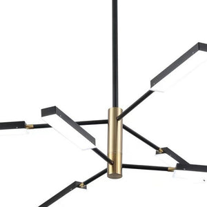 Homeroots Asymmetric Black And Gold Six Light Ceiling Light   475671